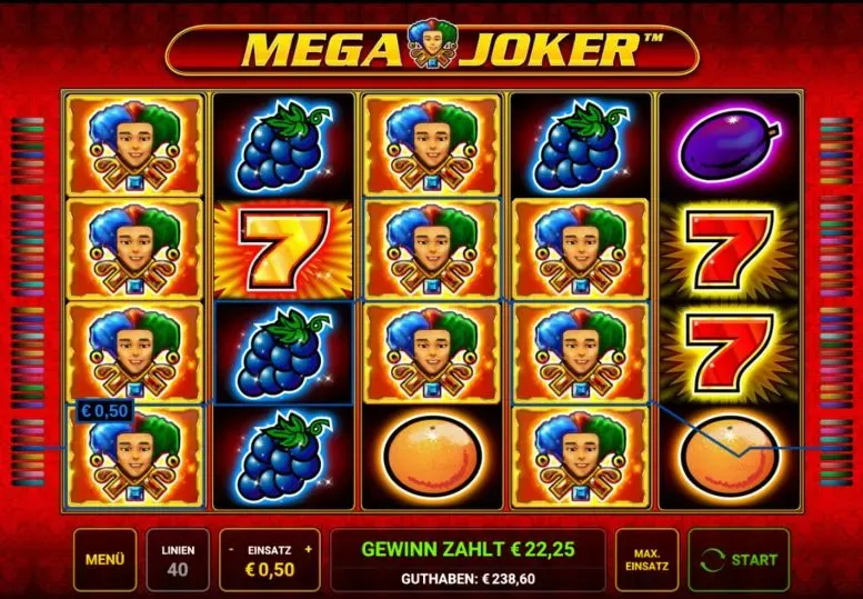 Mega Joker Paytable